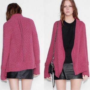 ZADIG & VOLTAIRE Daily Aln Knit Open Cardigan Sweater Alpaca Lambswool Size M